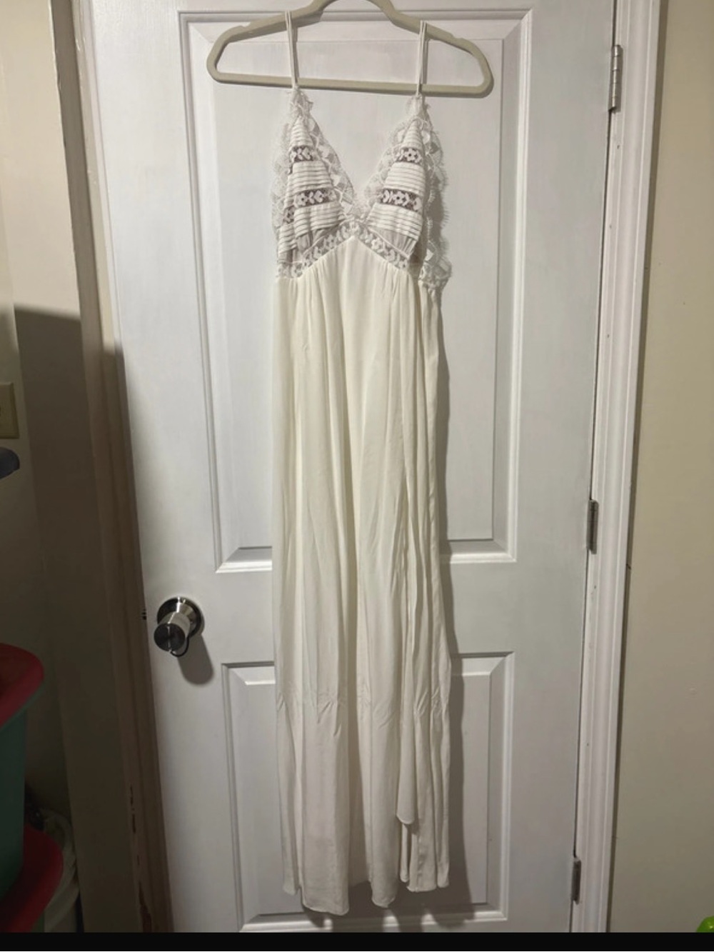 For Love & Lemons White Crochet-Top Maxi Dress